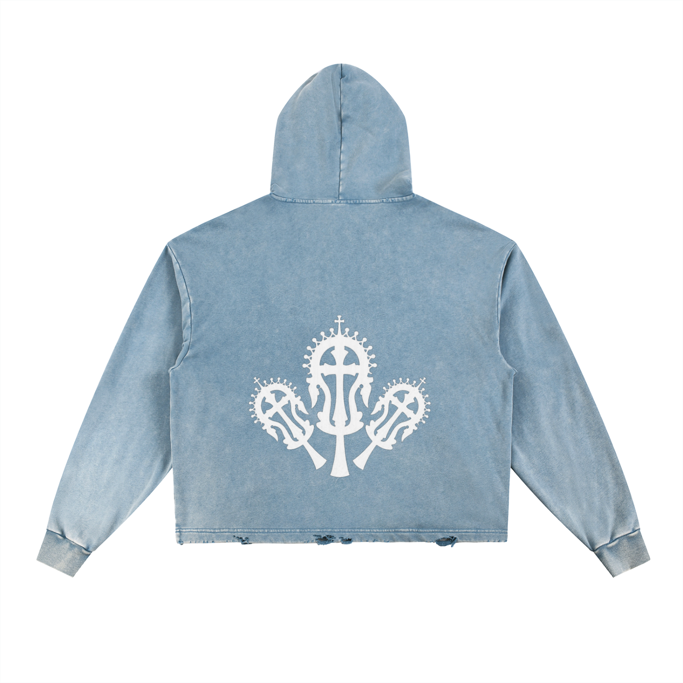 Frozen Frayed-Hem Hoodie