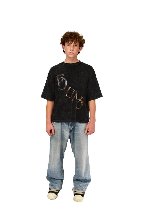 Textured Waffle Washed Boxy T-Shirt