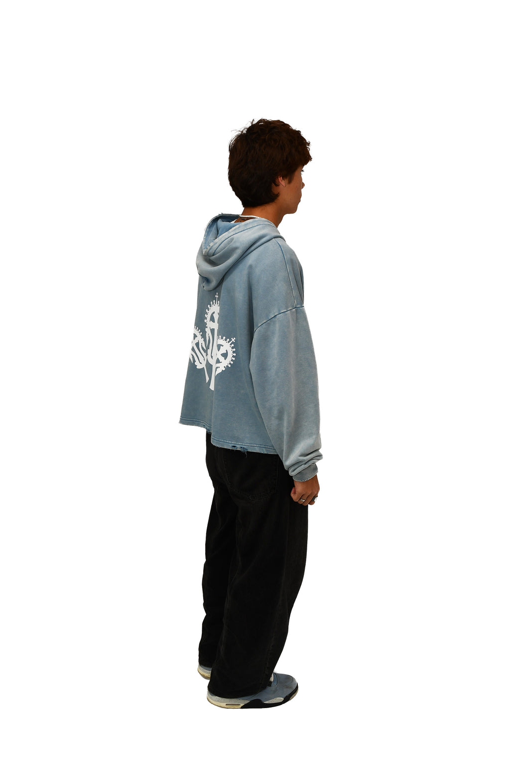 Frozen Frayed-Hem Hoodie