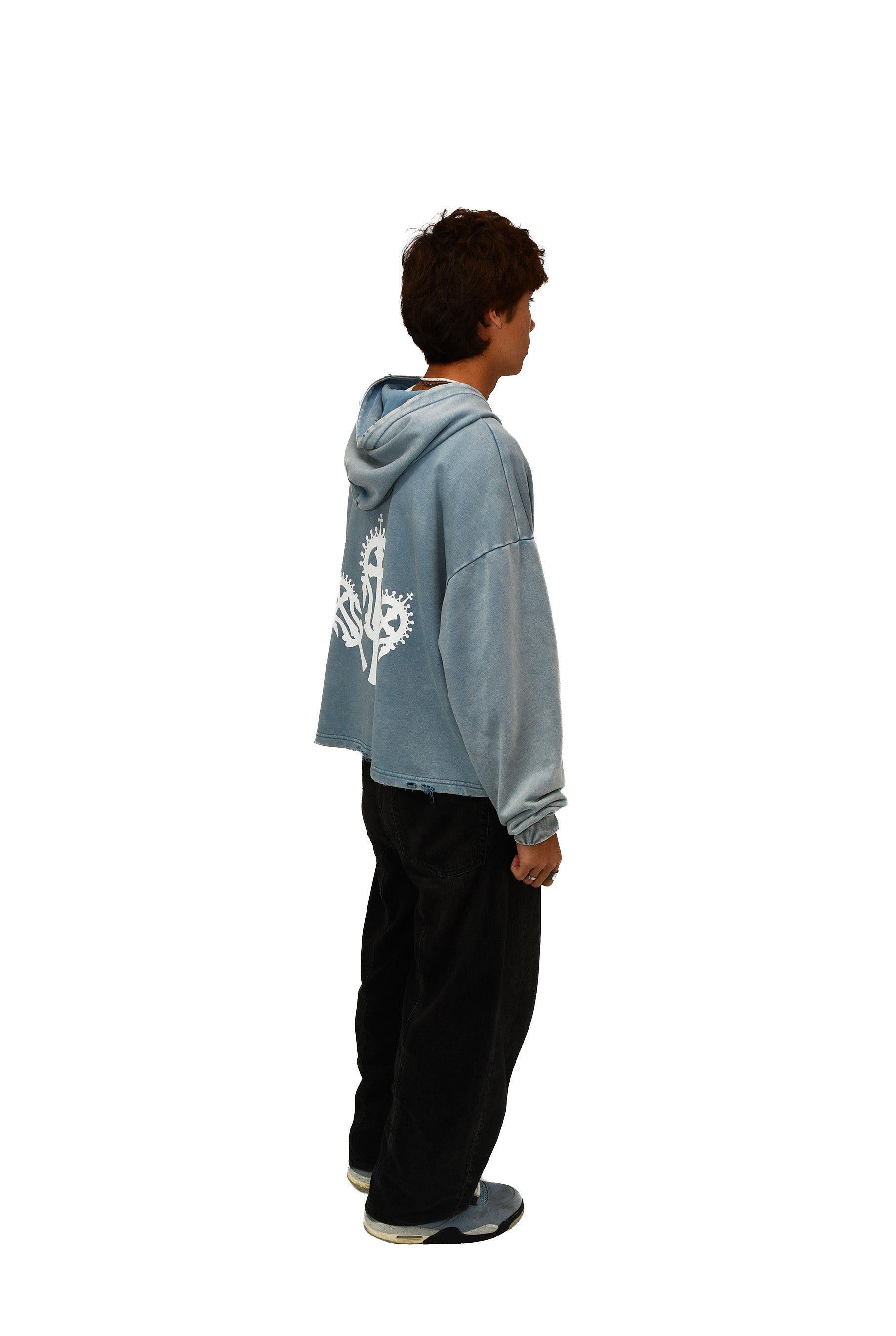 Frozen Frayed-Hem Hoodie